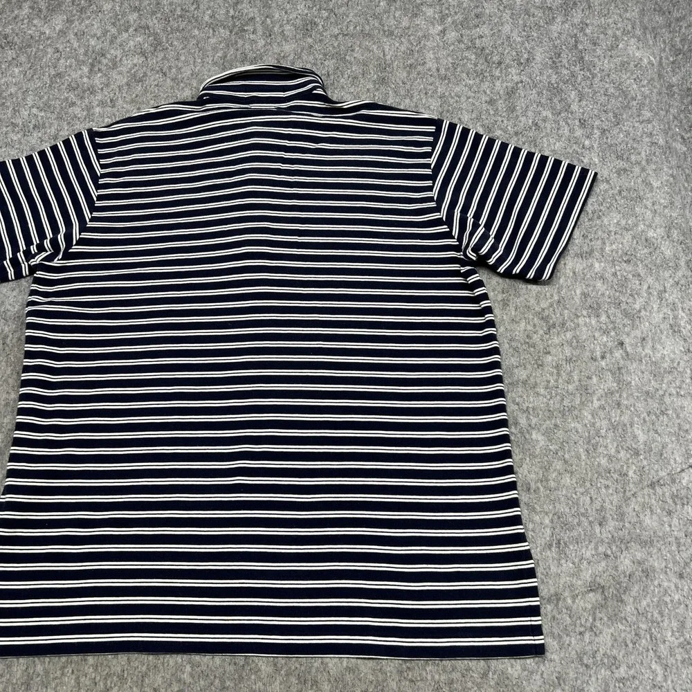 Vintage Polo Ralph‎ Lauren Polo Shirt Mens L Blue Big Stripe Button Down Pony